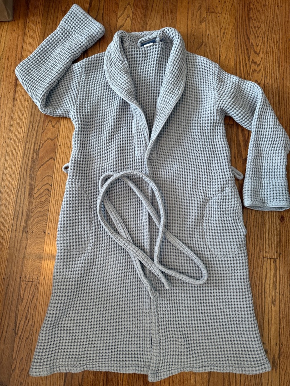 Brooklinen Gray Waffle Knit Robe L - Picture 2 of 12